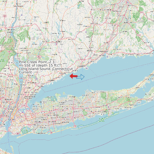 Pine Creek Point, 2.3 mi SSE of (depth 15 ft), Long Island Sound, Connecticut Current map
