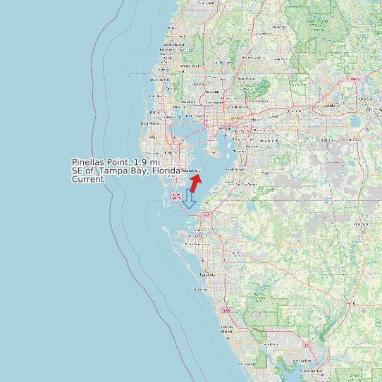 Map of Pinellas Point, 1.9 mi SE of, Tampa Bay, Florida Current Prediction Station