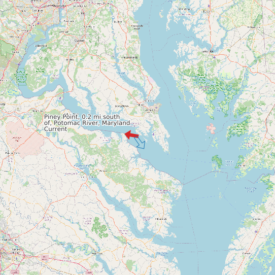 Map of Piney Point, 0.2 mi south of, Potomac River, Maryland Current Prediction Station