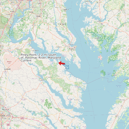 Piney Point, 2.2 mi south of, Potomac River, Maryland Current map