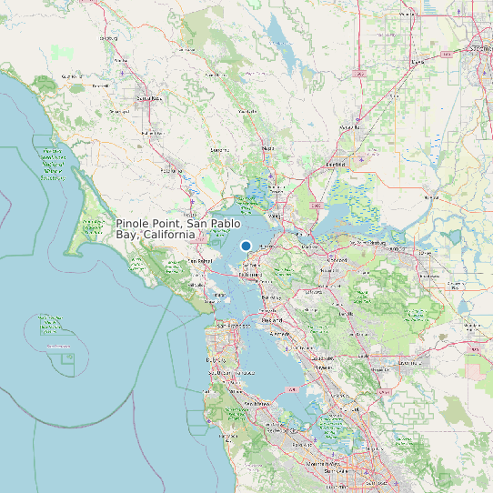 Map of Pinole Point, San Pablo Bay, California Tide Prediction Station