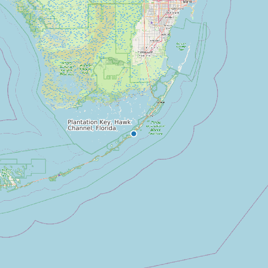 Map of Plantation Key, Hawk Channel, Florida Tide Prediction Station