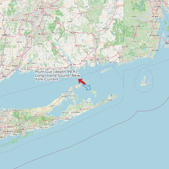 Map of Plum Gut (depth 99 ft), Long Island Sound, New York Current Prediction Station