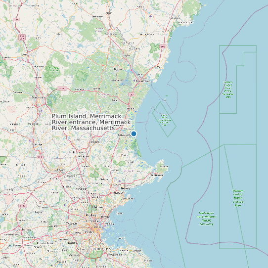 Map of Plum Island, Merrimack River entrance, Merrimack River, Massachusetts Tide Prediction Station