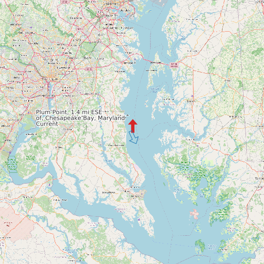 Map of Plum Point, 1.4 mi ESE of, Chesapeake Bay, Maryland Current Prediction Station