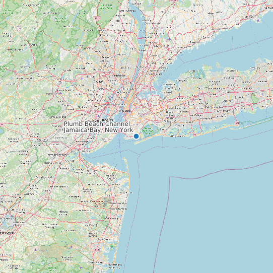 Plumb Beach Channel, Jamaica Bay, New York map
