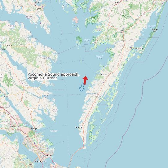 Map of Pocomoke Sound approach, Virginia Current Prediction Station