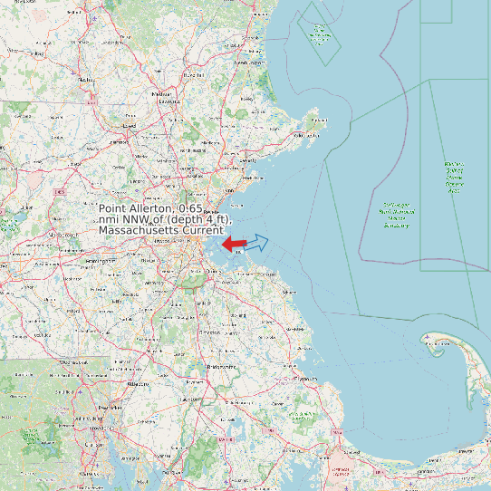 Point Allerton, 0.65 nmi NNW of (depth 4 ft), Massachusetts Current map