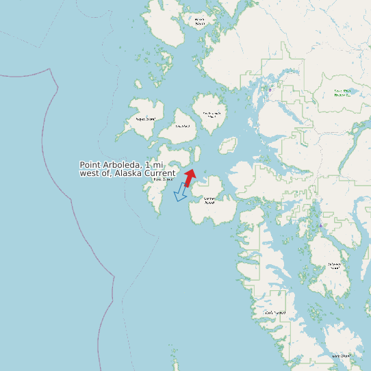 Point Arboleda, 1 mi west of, Alaska Current map
