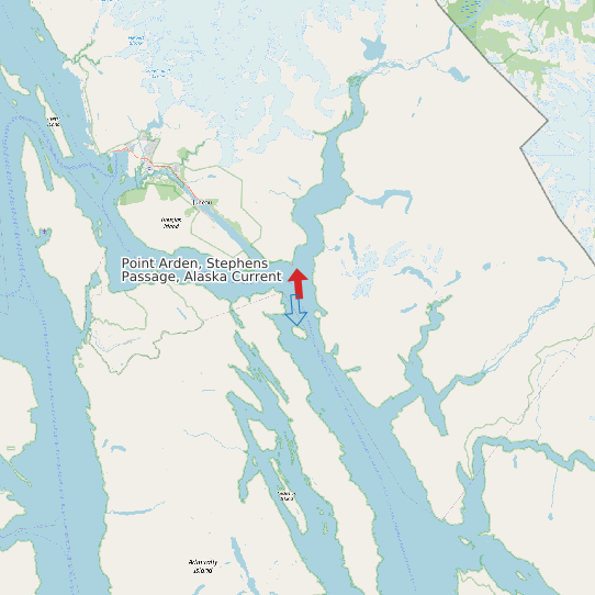 Map of Point Arden, Stephens Passage, Alaska Current Prediction Station