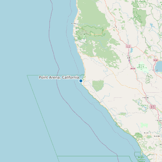 Map of Point Arena, California Tide Prediction Station