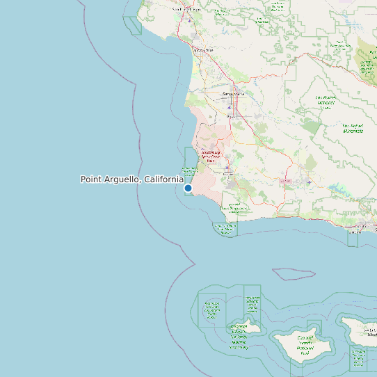 Map of Point Arguello, California Tide Prediction Station