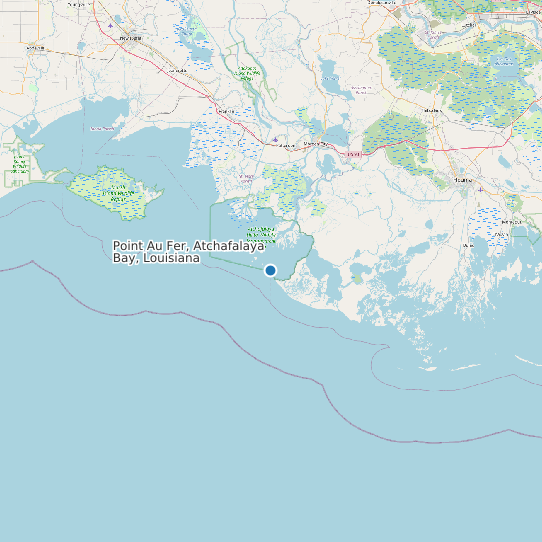 Map of Point Au Fer, Atchafalaya Bay, Louisiana Tide Prediction Station
