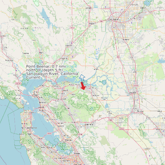 Point Beenar, 0.7 nmi north of (depth 5 ft), San Joaquin River, California Current map