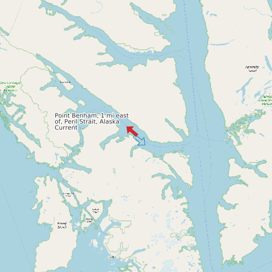 Point Benham, 1 mi east of, Peril Strait, Alaska Current map