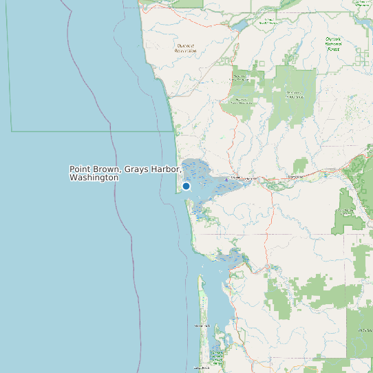 Map of Point Brown, Grays Harbor, Washington Tide Prediction Station