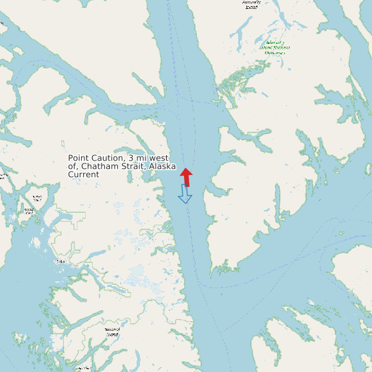 Point Caution, 3 mi west of, Chatham Strait, Alaska Current map