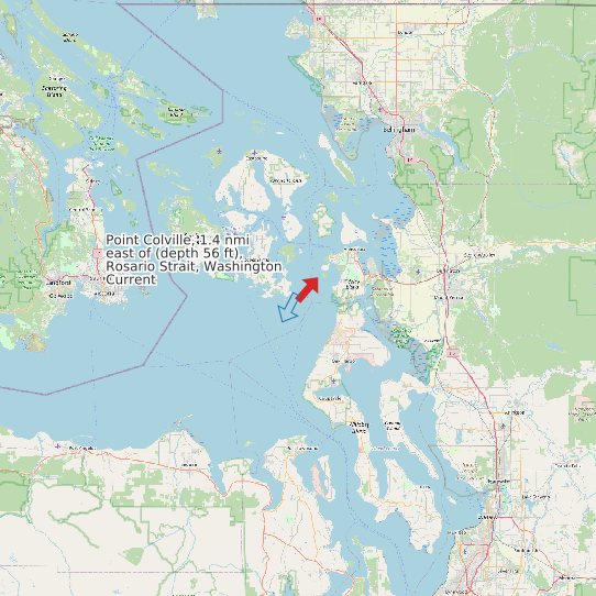 Point Colville, 1.4 nmi east of (depth 56 ft), Rosario Strait, Washington Current map