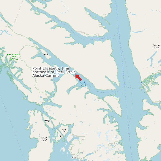 Point Elizabeth, 1 mi northeast of, Peril Strait, Alaska Current map