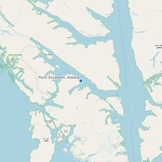 Map of Point Elizabeth, Alaska Tide Prediction Station
