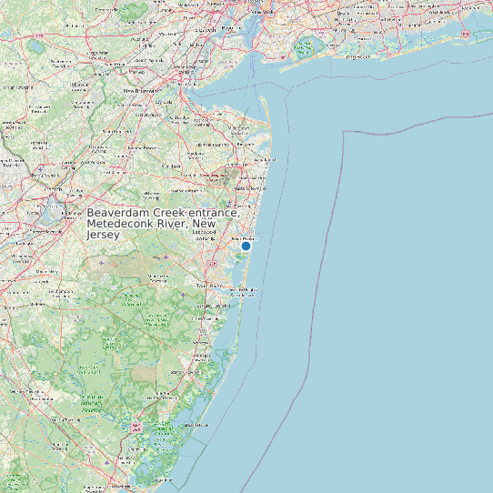 Map of Beaverdam Creek entrance, Metedeconk River, New Jersey Tide Prediction Station