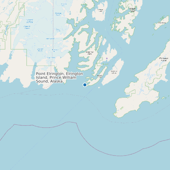 Point Elrington, Elrington Island, Prince William Sound, Alaska map