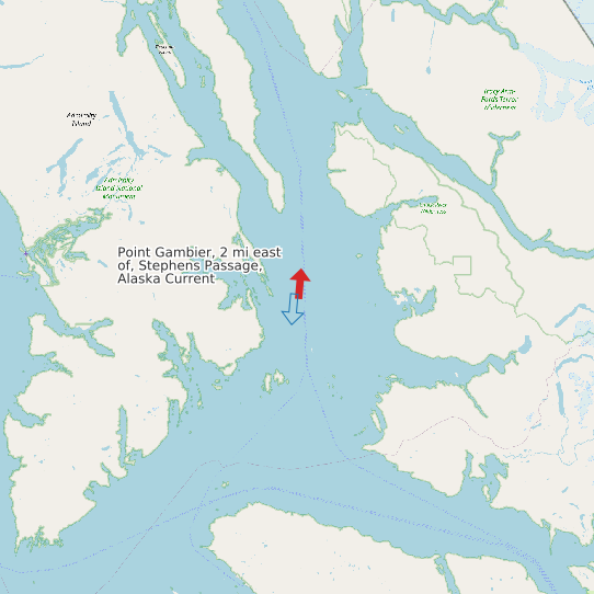 Point Gambier, 2 mi east of, Stephens Passage, Alaska Current map