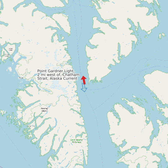 Point Gardner Light, 2 mi west of, Chatham Strait, Alaska Current map
