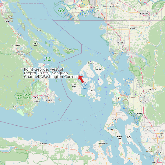 Point George, west of (depth 283 ft), San Juan Channel, Washington Current map
