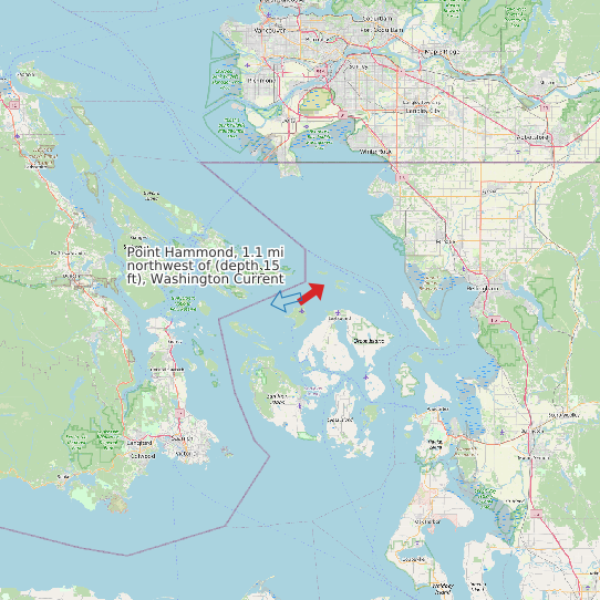 Point Hammond, 1.1 mi northwest of (depth 15 ft), Washington Current map