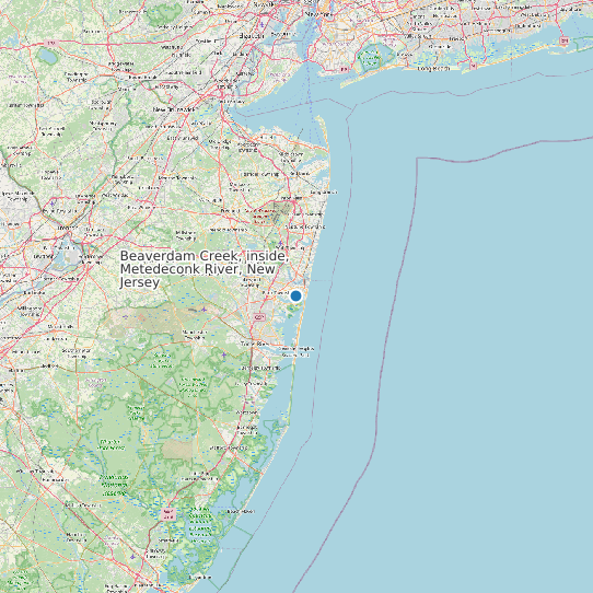 Map of Beaverdam Creek, inside, Metedeconk River, New Jersey Tide Prediction Station