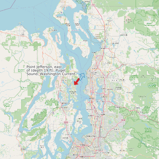 Map of Point Jefferson, east of (depth 19 ft), Puget Sound, Washington Current Prediction Station