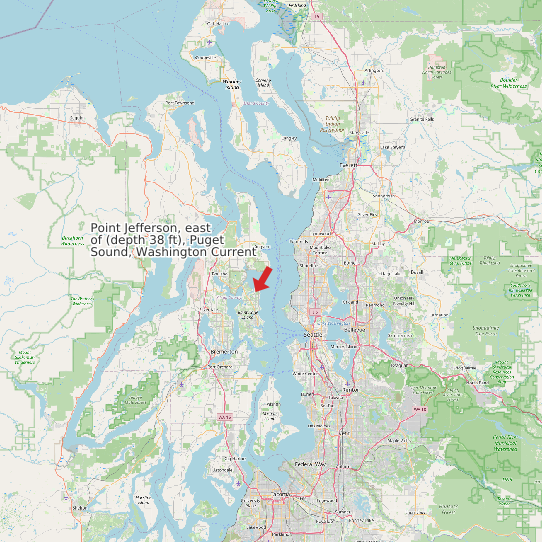 Map of Point Jefferson, east of (depth 38 ft), Puget Sound, Washington Current Prediction Station