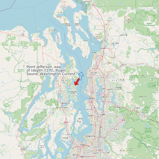 Point Jefferson, east of (depth 71 ft), Puget Sound, Washington Current map
