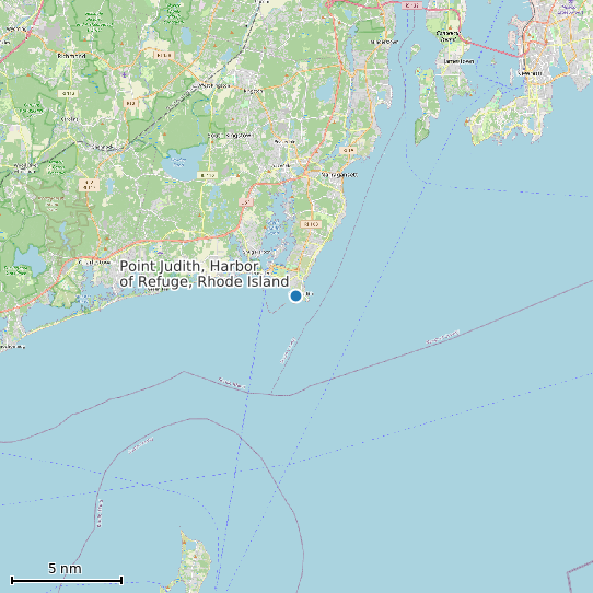 Map of Point Judith, Harbor of Refuge, Rhode Island Tide Prediction Station