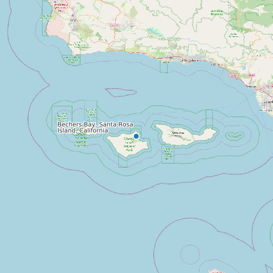 Map of Bechers Bay, Santa Rosa Island, California Tide Prediction Station