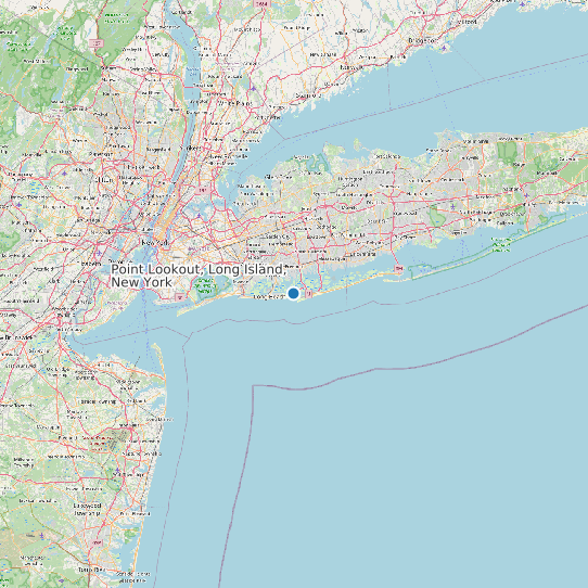 Map of Point Lookout, Long Island, New York Tide Prediction Station