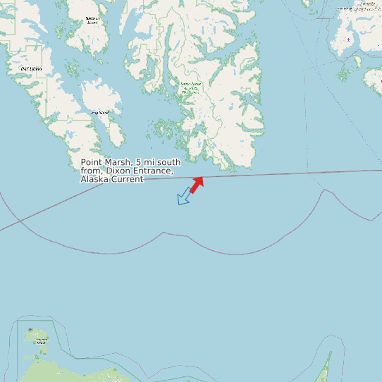 Map of Point Marsh, 5 mi south from, Dixon Entrance, Alaska Current Prediction Station