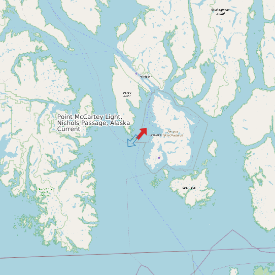 Point McCartey Light, Nichols Passage, Alaska Current map