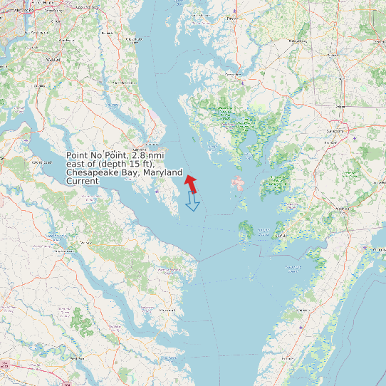 Map of Point No Point, 2.8 nmi east of (depth 15 ft), Chesapeake Bay, Maryland Current Prediction Station