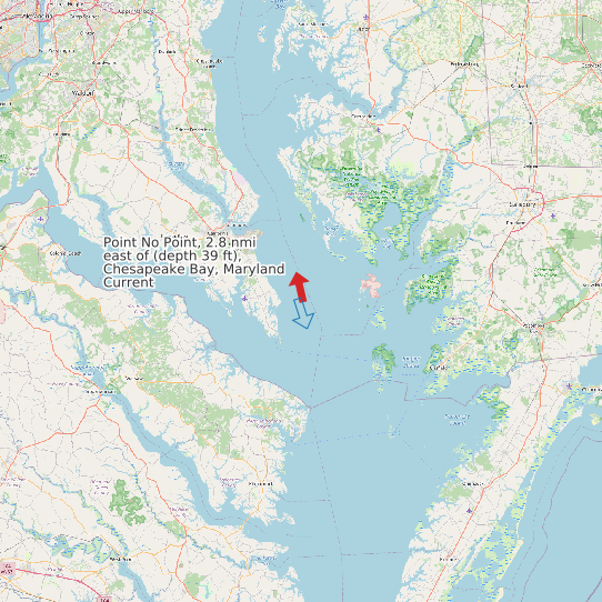 Point No Point, 2.8 nmi east of (depth 39 ft), Chesapeake Bay, Maryland Current map