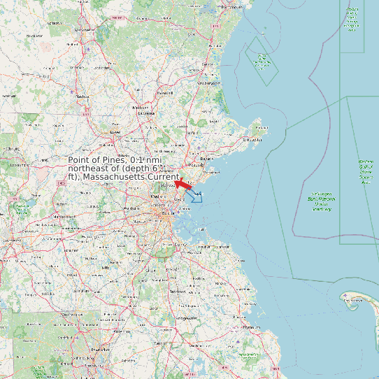 Point of Pines, 0.1 nmi northeast of (depth 6 ft), Massachusetts Current map