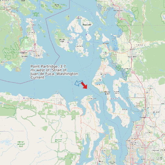 Map of Point Partridge, 3.7 mi west of, Strait of Juan de Fuca, Washington Current Prediction Station