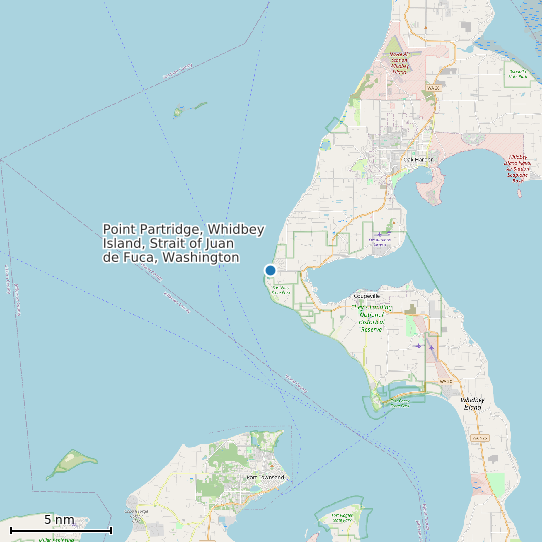 Map of Point Partridge, Whidbey Island, Strait of Juan de Fuca, Washington Tide Prediction Station