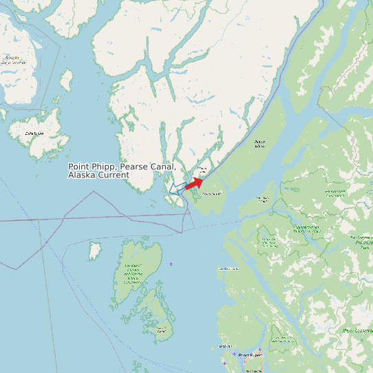 Map of Point Phipp, Pearse Canal, Alaska Current Prediction Station