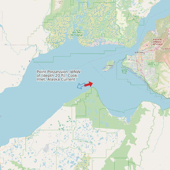 Point Possession, WNW of (depth 20 ft), Cook Inlet, Alaska Current map