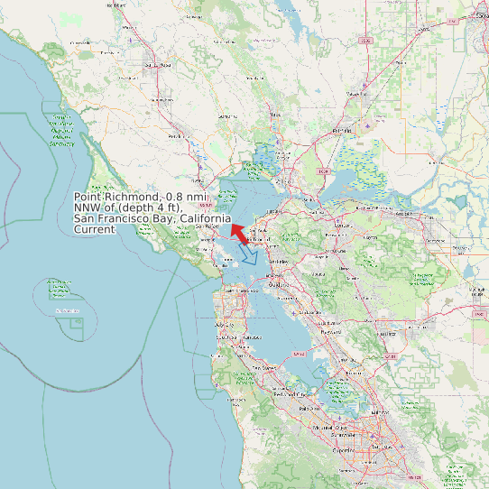 Point Richmond, 0.8 nmi NNW of (depth 4 ft), San Francisco Bay, California Current map