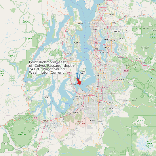 Point Richmond, east of, Colvos Passage (depth 241 ft), Puget Sound, Washington Current map