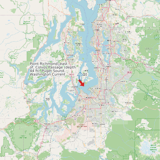 Map of Point Richmond, east of, Colvos Passage (depth 44 ft), Puget Sound, Washington Current Prediction Station