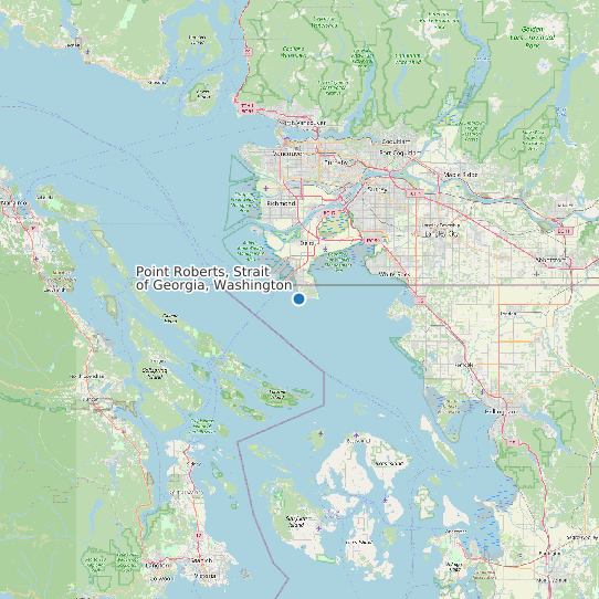 Map of Point Roberts, Strait of Georgia, Washington Tide Prediction Station